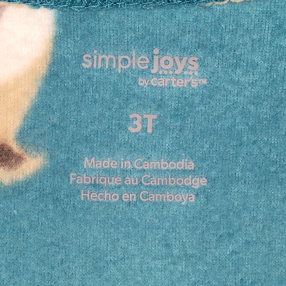 Carter's Boys Fleece Zip-up Footed Pajamas Bulldog Theme 3T - Picture 6 of 8